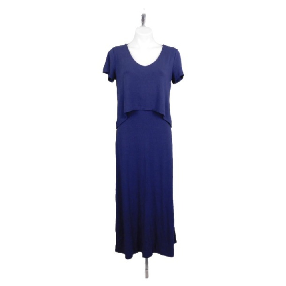 Lisa Rinna Collection Petite Knit Maxi Dress, Overlay, Blue, Petite Small